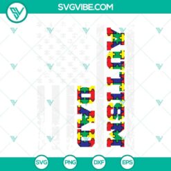 Autism Dad distressed American flag SVG images for Autism Awareness Day, showing support and love for autistic individuals.