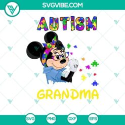 Autism Doesn’t Come With A Manual SVG Download featuring a heartwarming design with text "It Comes With A Grandma" ideal for craft projects.