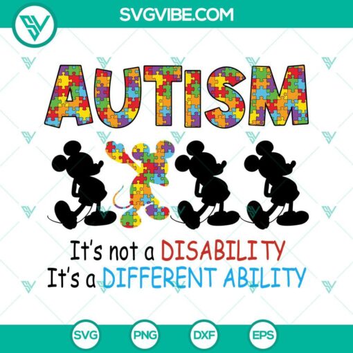 Autism puzzle SVG file with unique ability design, perfect for autism awareness projects and crafts.