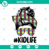 Autism kid life SVG files with messy bun design for autism awareness. Download in PNG, DXF, and EPS formats.