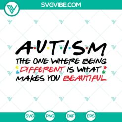 Autism quotes SVG design with "Autism the one where being" text, ideal for autism awareness projects.