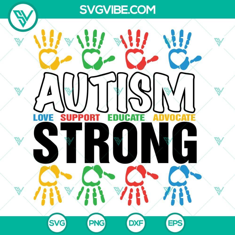 Autism Strong SVG, Autism SVG, Autism Awareness SVG PNG DXF EPS Cut Files Autism Strong SVG images for download, includes Autism awareness SVG files in PNG, DXF, and EPS formats.