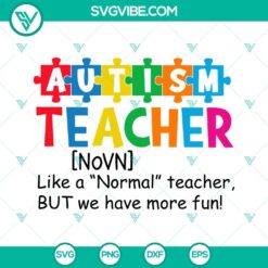Ausome Teacher SVG design with puzzle pieces, perfect for autism educators.