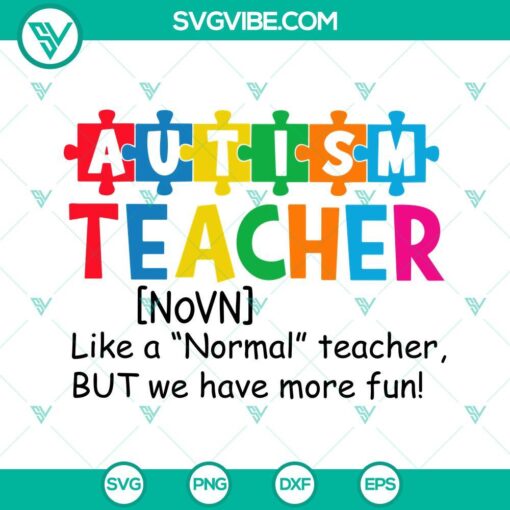 Ausome Teacher SVG design with puzzle pieces, perfect for autism educators.