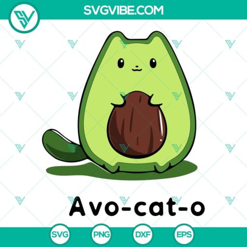 Avogato and Cinco De Mayo themed SVG file with funny cat design, suitable for digital products.