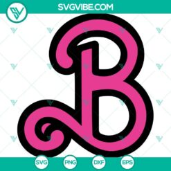 B Logo Barbie Movie SVG with PNG, DXF, EPS files for instant download. Ideal for craft projects and Barbie-themed designs.