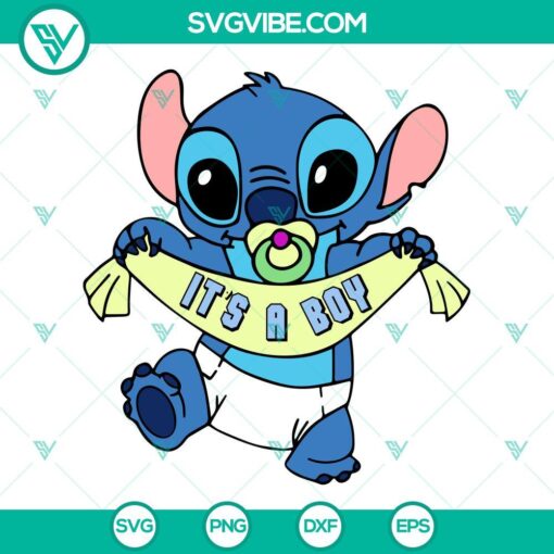 Baby Angel Stitch SVG Download Bundle, Stitch It’s A Boy SVG File, Angel It’s A 1