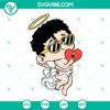 Baby Benito Angel and Bad Bunny Heart SVG files featuring cute Cupid design for crafting projects.