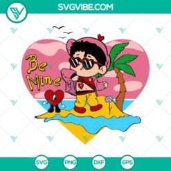 Baby Benito Be Mine and Bad Bunny Valentine Sad Heart SVG files for Valentine's Day crafts and projects.