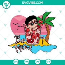 Baby Benito Be Mine & Bad Bunny Heart SVG designs for Valentine's Day, perfect for crafts and projects.