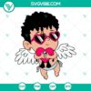 Baby Benito Bad Bunny Cupid holding heart SVG for download.