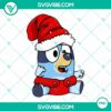 Baby Bluey Santa hat PNG images for Bluey Christmas design, perfect for holiday digital projects.