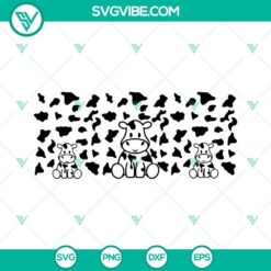 16oz Libbey can glass wrap SVG files featuring a cute farm animal design of a baby cow, ideal for creating a charming farm-themed cup.