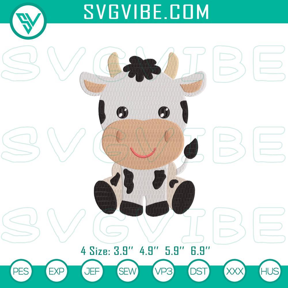 Baby Cow Embroidery Pattern, Cow Embroidery Files Adorable baby cow machine embroidery pattern for digital download. Ideal for cute baby cow-themed projects.
