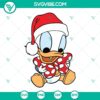 Cute Baby Daisy Duck and Donald Duck Christmas SVG, PNG, DXF files for holiday crafts.