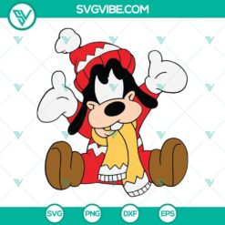Baby Goofy Christmas SVG design with PNG, DXF, EPS cut files for download, featuring festive Baby Goofy character.