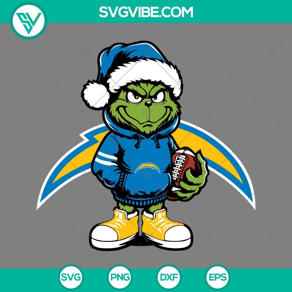 Baby Grinch Los Angeles Chargers With Santa Hat SVG PNG EPS DXF Files Baby Grinch Los Angeles Chargers with Santa hat design SVG download, perfect for holiday crafting.