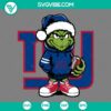 Baby Grinch New York Giants with Santa Hat design in SVG, PNG, EPS, DXF files for Christmas crafts.