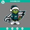 Baby Grinch Philadelphia Eagles fan wearing Santa hat design SVG download for Eagles football fans.