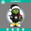Baby Grinch Pittsburgh Steelers sporting Santa Hat SVG design file in PNG, EPS, and DXF formats, perfect for holiday crafting.