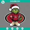 Baby Grinch San Francisco 49ers fan with a Santa hat design, available in SVG, PNG, EPS, and DXF files.