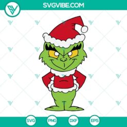 Adorable Baby Grinch Chibi Christmas SVG, Cute Grinch Character Design for Holiday Crafting Projects.