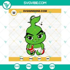 Baby Grinch SVG, Grinch Christmas design for Cricut and Silhouette, cute Baby Grinch digital images download.