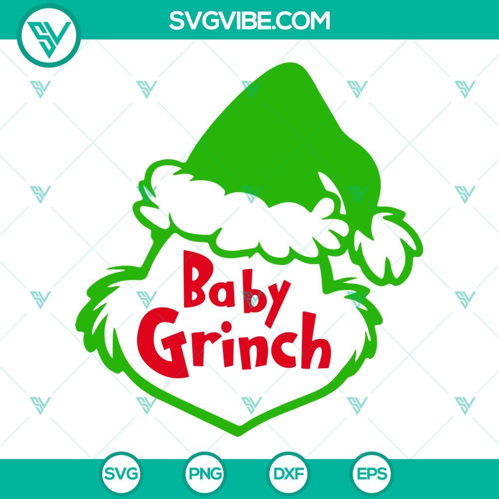Baby Grinch SVG PNG DXF EPS Cut Files Baby Grinch SVG PNG DXF EPS Cut Files featuring cute cartoon character perfect for crafting projects and holiday decor.