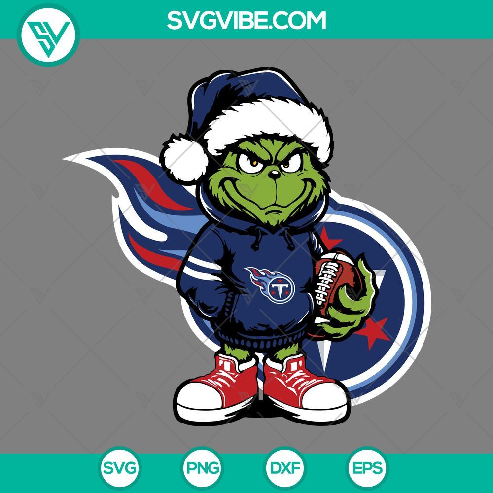 Baby Grinch Tennessee Titans With Santa Hat SVG PNG EPS DXF Files Baby Grinch Tennessee Titans in Santa Hat SVG, PNG, EPS, DXF files. Cute holiday sports design for fans.