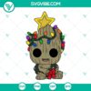 Baby Groot Christmas Tree SVG design inspired by Guardians of the Galaxy. Perfect holiday SVG for download in PNG, EPS, DXF formats.