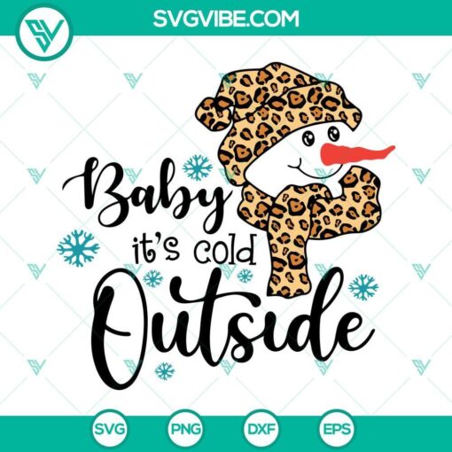 Leopard snowman SVG file with cute Christmas design, perfect for winter crafts and projects.