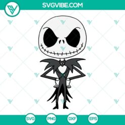 Jack Skellington SVG design for baby clothing, featuring Nightmare Before Christmas theme. Cute and spooky baby Jack Skellington design.