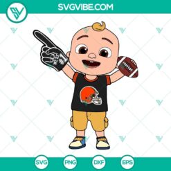 Cocomelon-inspired Cleveland Browns SVG for Cricut, featuring Baby JJ. Perfect for crafting projects.
