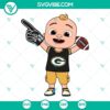Baby JJ Cocomelon Green Bay Packers SVG Files for Cricut - Football themed digital design for crafting projects with multiple file formats.