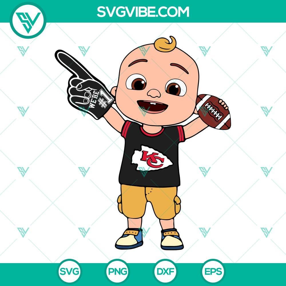 Baby JJ Cocomelon Kansas City Chiefs SVG PNG DXF EPS Cricut Baby JJ Cocomelon Kansas City Chiefs SVG Files for Cricut, including PNG, DXF, and EPS formats. Perfect for NFL football fans.
