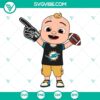 Baby JJ Cocomelon Miami Dolphins SVG images PNG DXF EPS for Cricut crafting, featuring cartoon character in NFL team gear.
