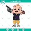 Baby JJ Cocomelon New York Giants SVG file perfect for Cricut and crafting, featuring football team colors and logo.