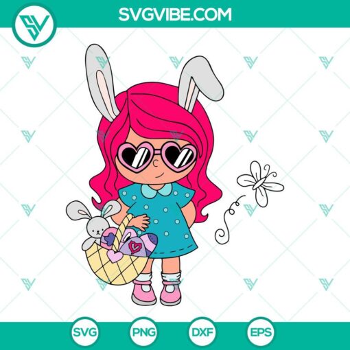 Baby Karol G Easter SVG featuring Easter eggs basket, Easter bunny, ideal for Easter projects. Download SVG file now.
