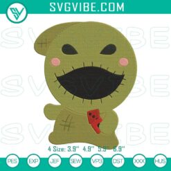 Baby Oogie Boogie embroidery designs, inspired by Nightmare Before Christmas. Spooky and unique digital files for Halloween crafting.