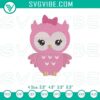 Pink baby owl embroidery file with cute owl design pattern, perfect for crafts and digital stitching projects.