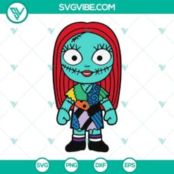 Baby Sally SVG file inspired by Sally from The Nightmare Before Christmas. Perfect for Halloween crafts.