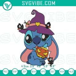 Baby Stitch pumpkin Halloween embroidery design file for stitching.