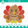 Baby turkey embroidery designs for Thanksgiving. Adorable machine file perfect for holiday projects.