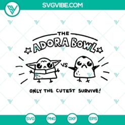 Baby Yoda and Porg SVG images for Star Wars movies fans. Ideal for Cricut projects. PNG, DXF, EPS formats included.