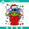 Baby Yoda and Stitch Christmas SVG file, perfect for Disneyworld family Christmas, featuring adorable character designs for holiday crafting.