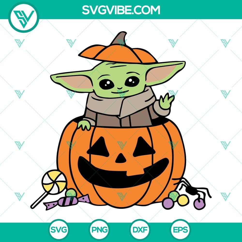 Baby Yoda Halloween SVG Files Bundle, Baby Yoda Star Wars Halloween SVG Files Baby Yoda Star Wars Halloween SVG files bundle with cute and spooky designs for Halloween crafts, featuring Baby Yoda in various costumes.