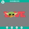 Baby Yoda Valentine-themed digital file for download, SVG, PNG, EPS, DXF. Showcasing love-themed design perfect for craft projects.