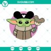 Baby Yoda SVG file featuring Disney Ears Snacks design from The Mandalorian series. Cute and unique Star Wars inspired digital design.