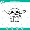 Baby Yoda SVG images, Star Wars SVG PNG DXF EPS files for Cricut, with adorable and iconic design for crafting projects.