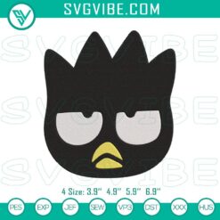 Bad Badtz-Maru Face Embroidery File, Sanrio Embroidery Design